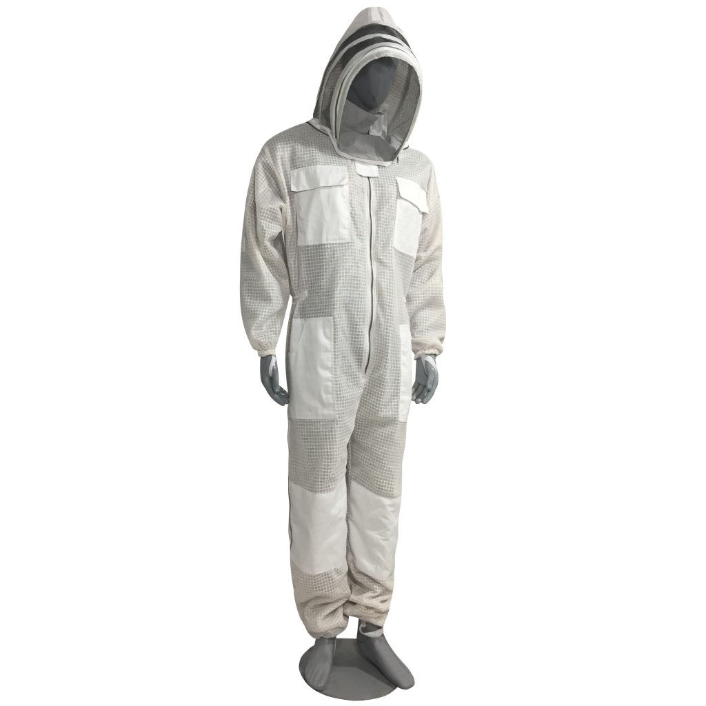 white fencing veil face zip suit07